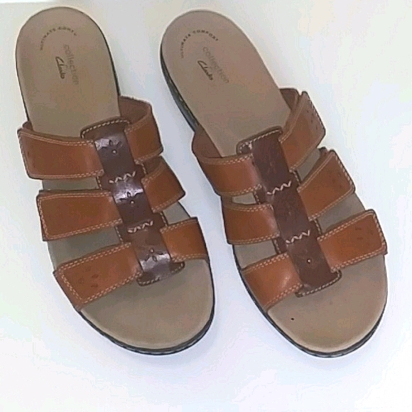 Clarks Shoes - Clarks Brown Leather Sandals 11 Wide